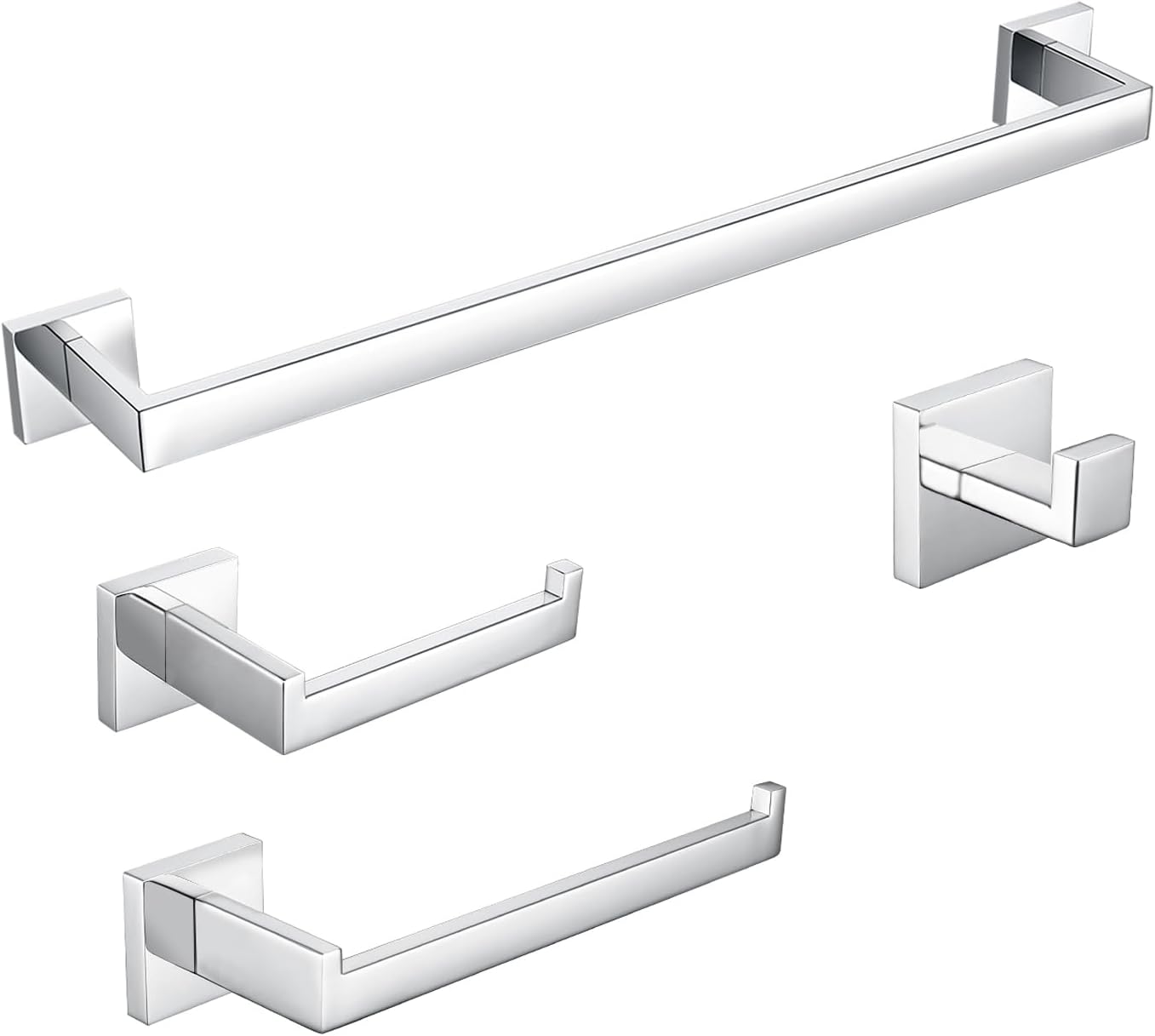 BAGNOLUX Bathroom Hardware Set 4 Pieces for Modern Bathrooms