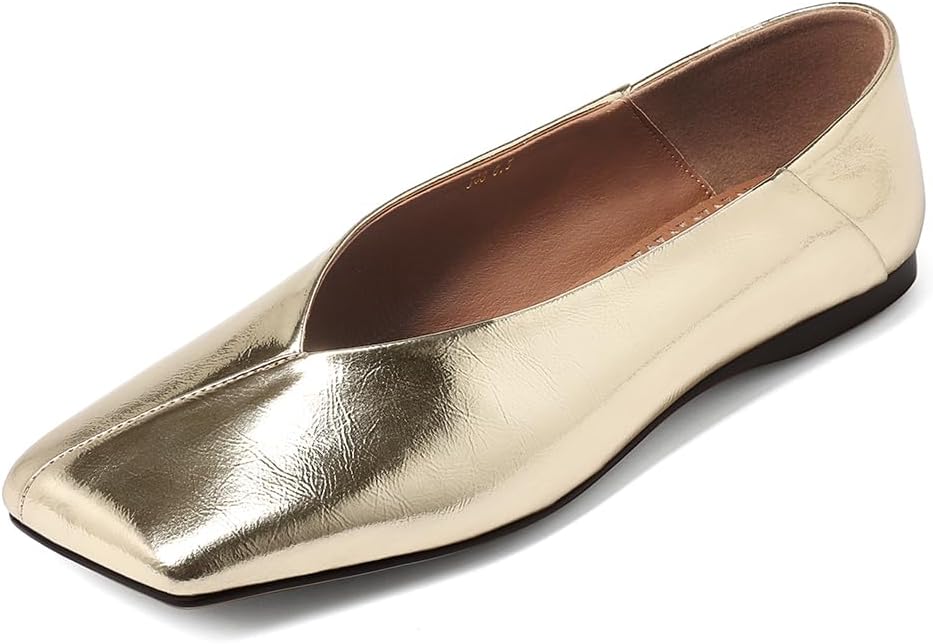 Womens Ballet Flats Square Toe Comfortable Dress Shoes for Women