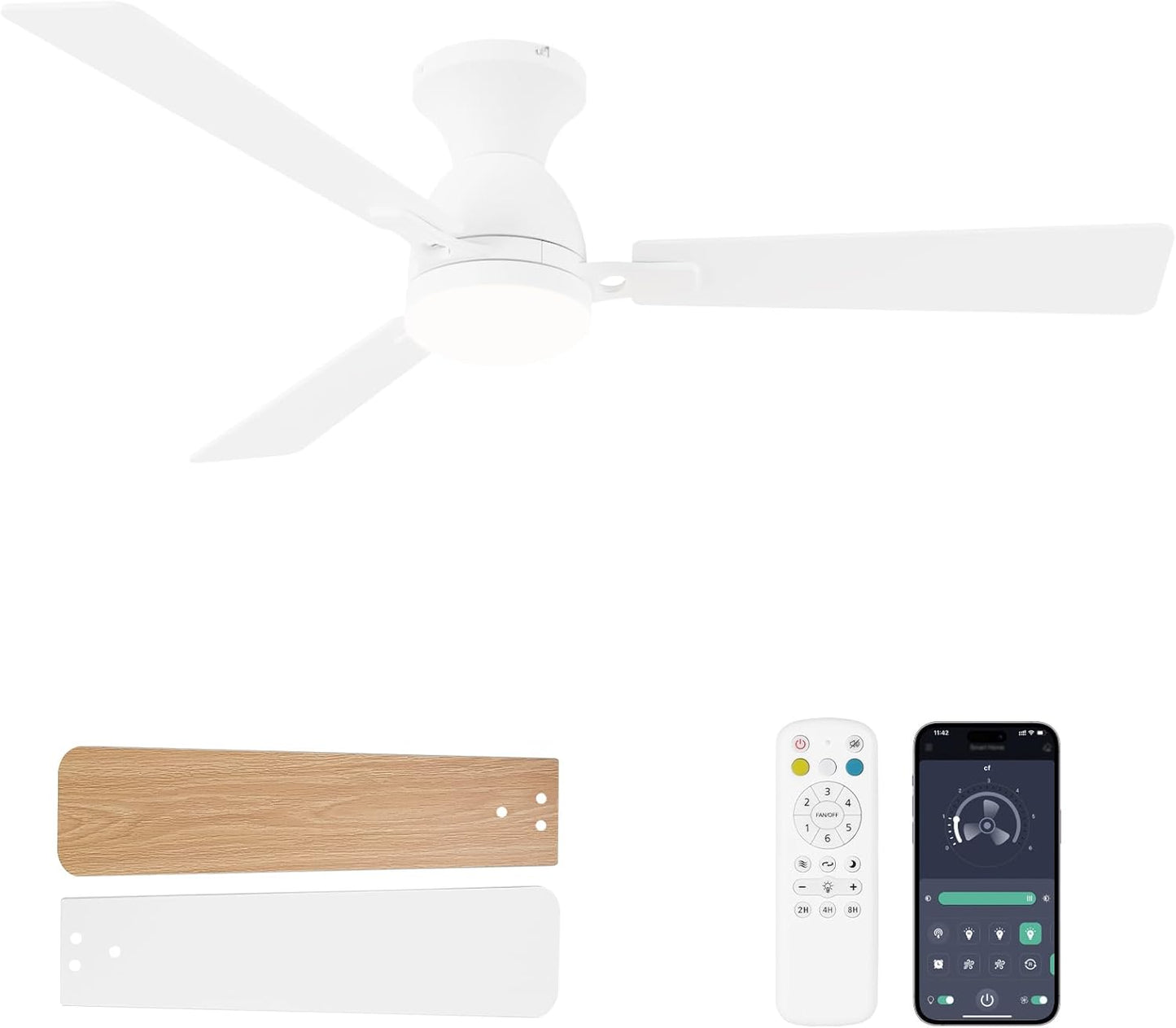 52 Inch Ceiling Fan with Light and Remote for Modern Spaces