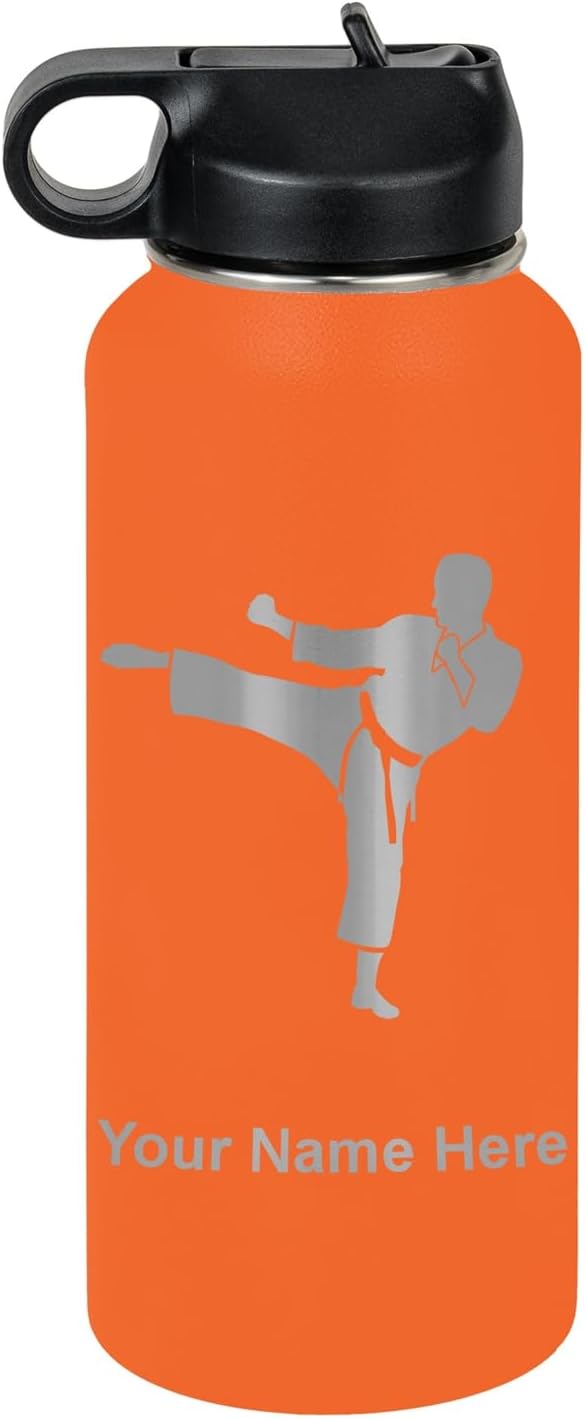 Personalized Water Bottle with Karate Man Design for Enthusiasts
