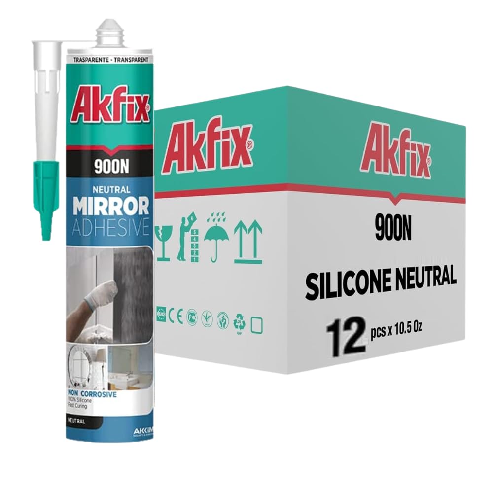 Akfix 900N Clear Silicone Adhesive for Mirrors - Low Odor, Durable