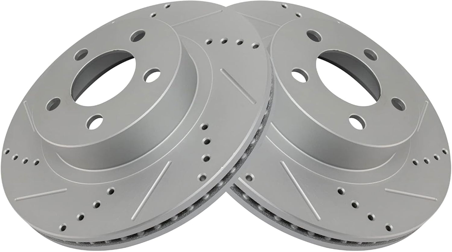 TRQ Front Performance Brake Rotors Set for Ford Explorer Sport