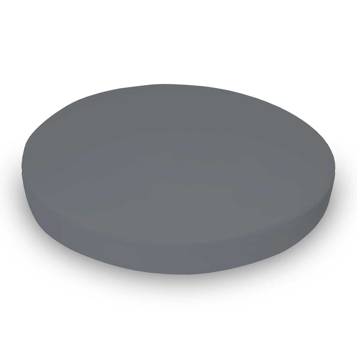 SheetWorld Baby Fitted Round Crib Sheet in Dark Grey Woven Cotton