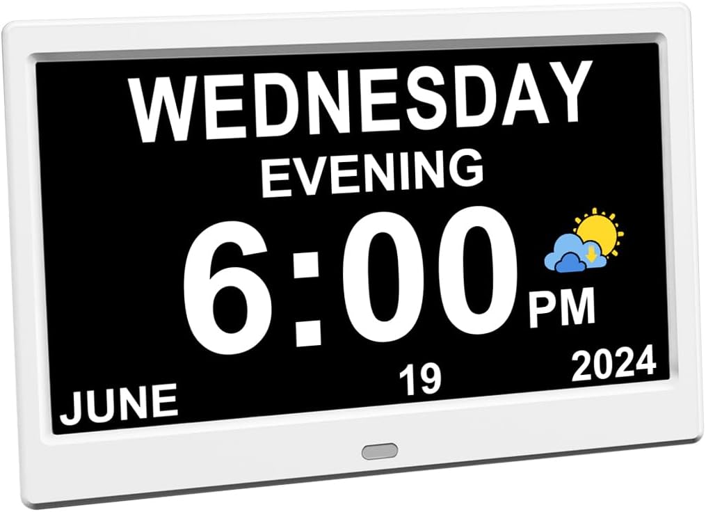 AINFTIME DST Clock with Day and Date for Elderly - 10.1 in Display