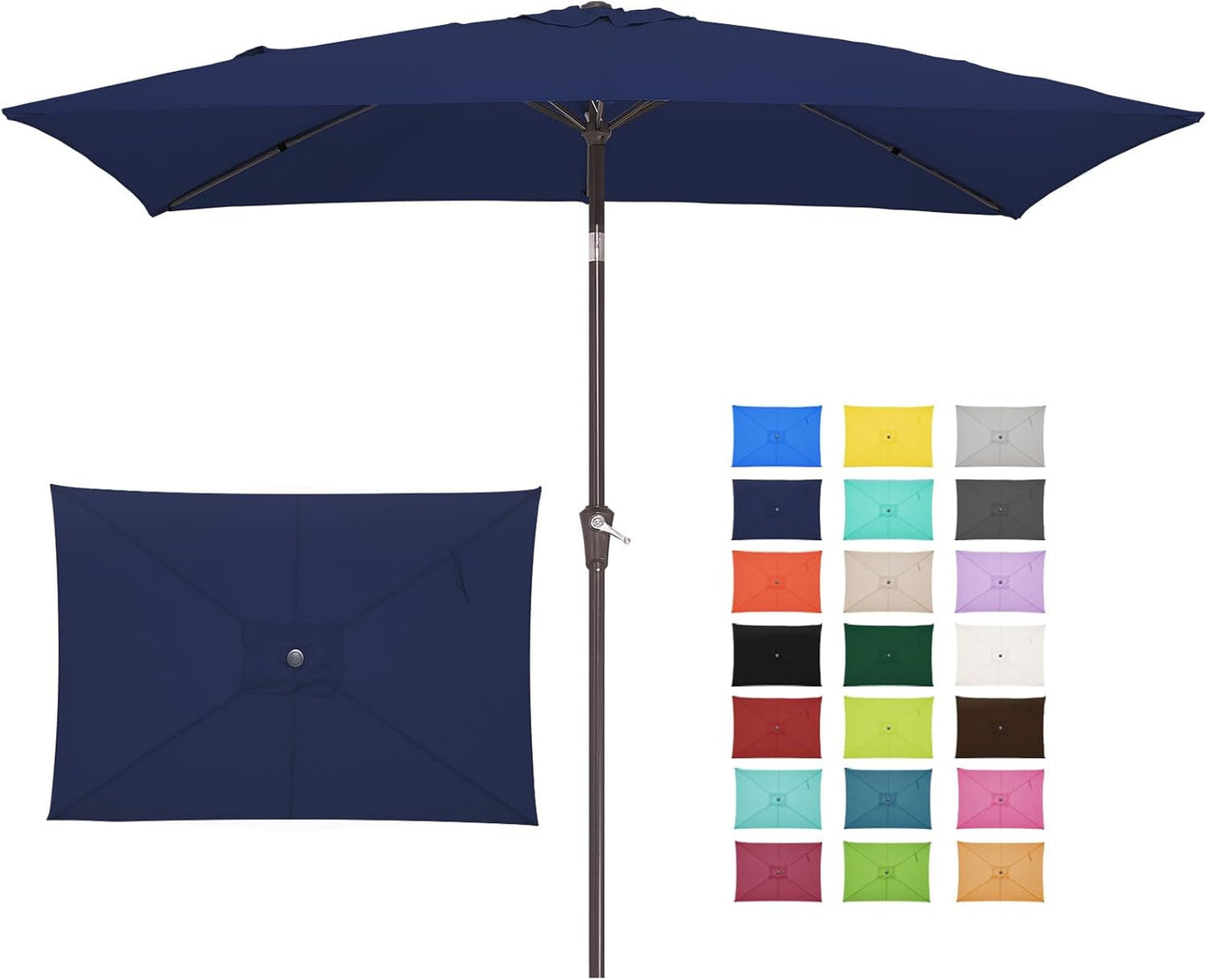 JEAREY 6.5x10 ft Rectangular Patio Umbrella for Outdoor Use