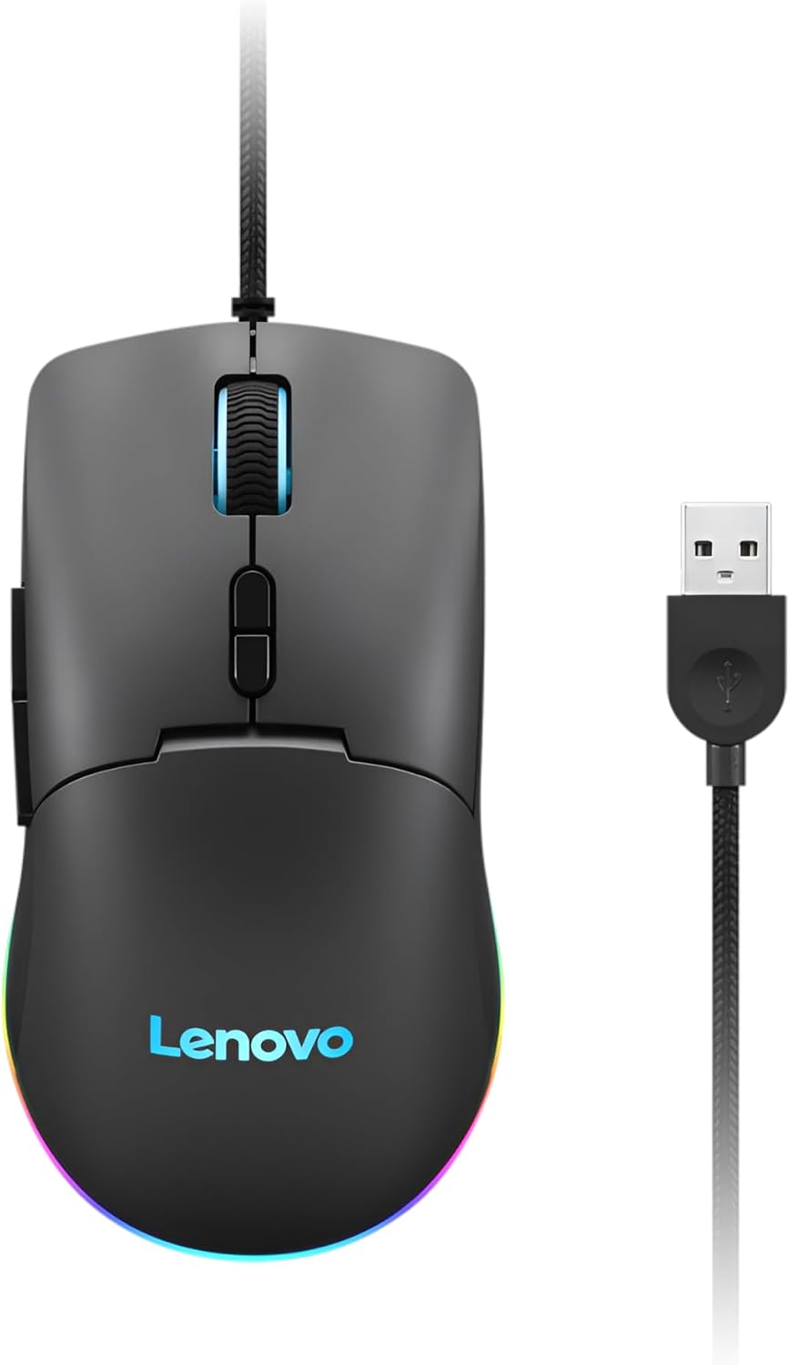 Lenovo M210 RGB Gaming Mouse - 8000 DPI, 7 Buttons, Palm Grip