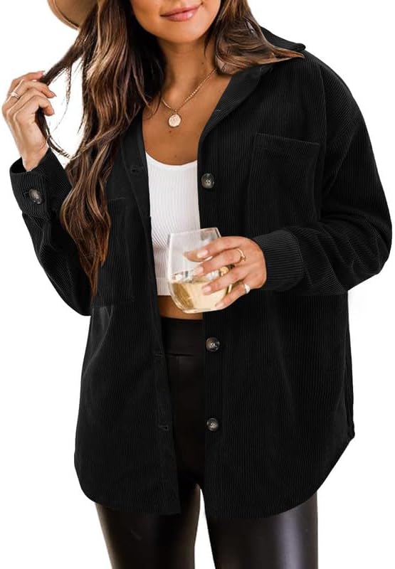 Women's Brushed Plaid Shirts Long Sleeve Flannel Shacket Jacket