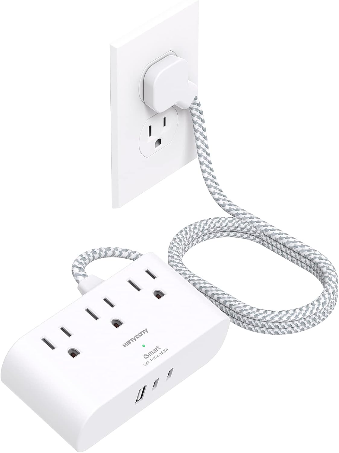 HANYCONY Flat Plug Power Strip - Compact & Versatile!