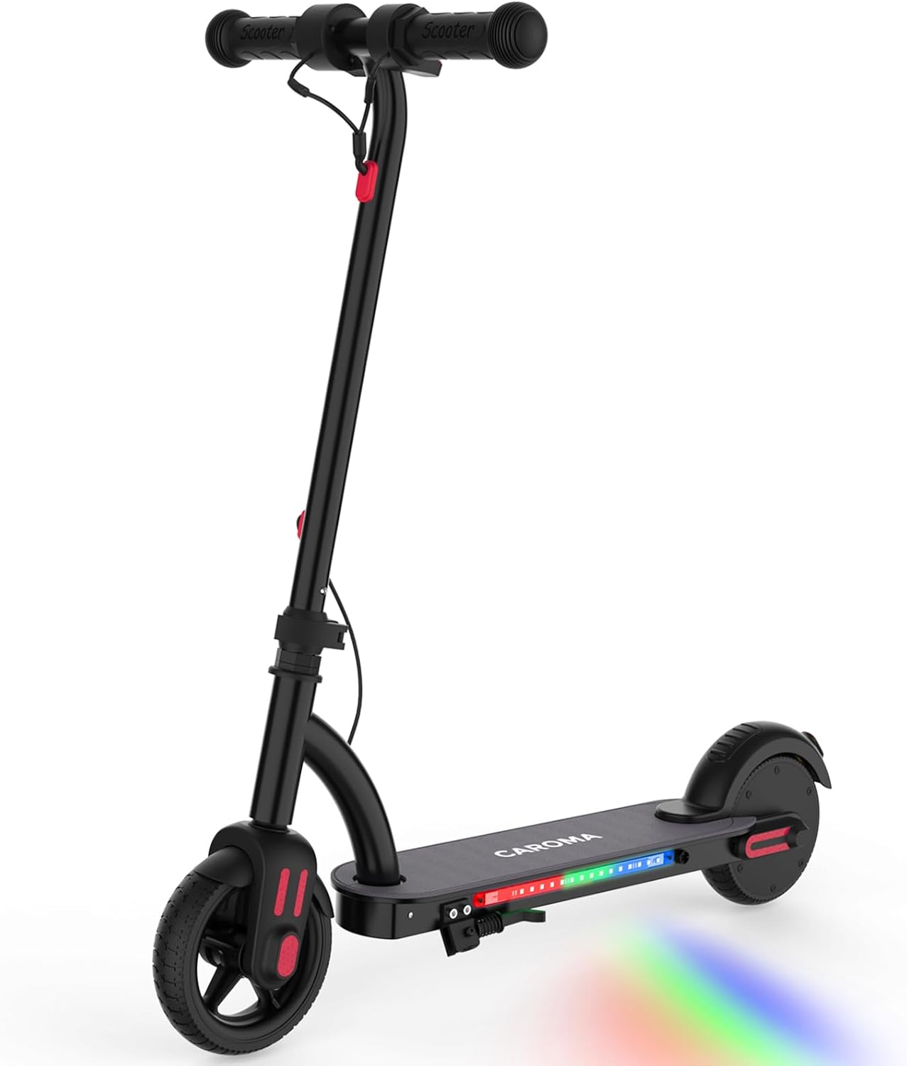 Caroma Electric Scooter for Kids Ages 6-14 with Colorful Lights