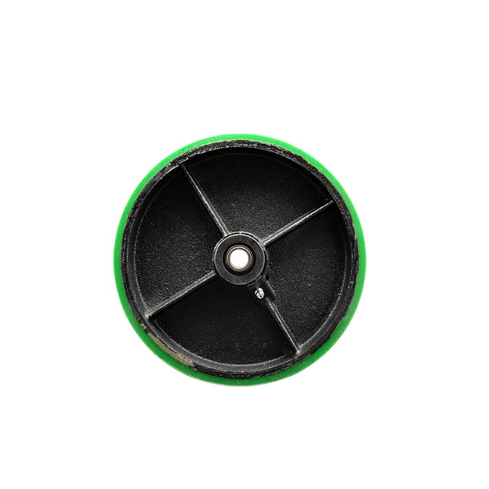8 x 2 Green Polyurethane Wheel with Roller Bearing - 1400 lbs