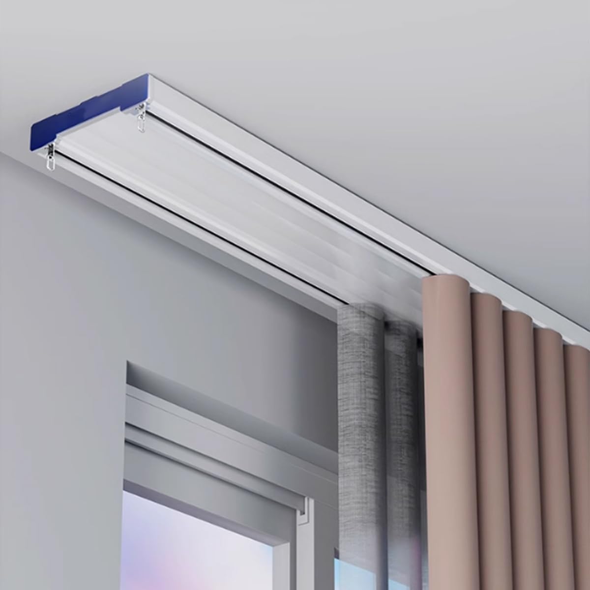 Silent Heavy Duty Double Curtain Track - Room Divider Master