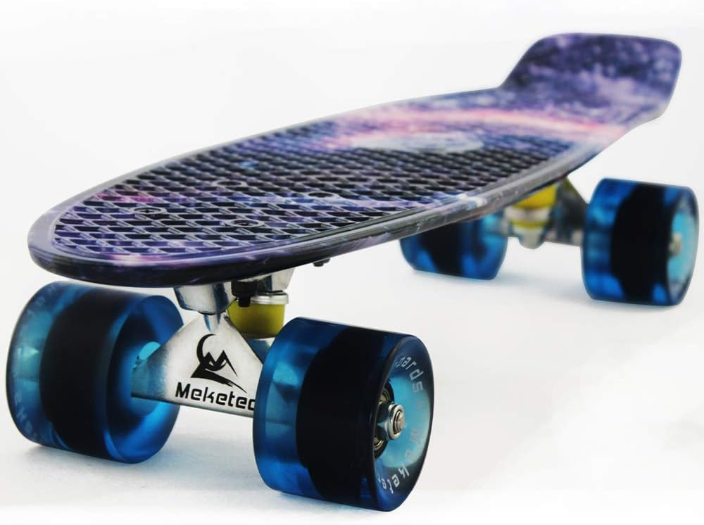 Meketec 22 Inch Mini Cruiser Skateboard for Kids and Beginners