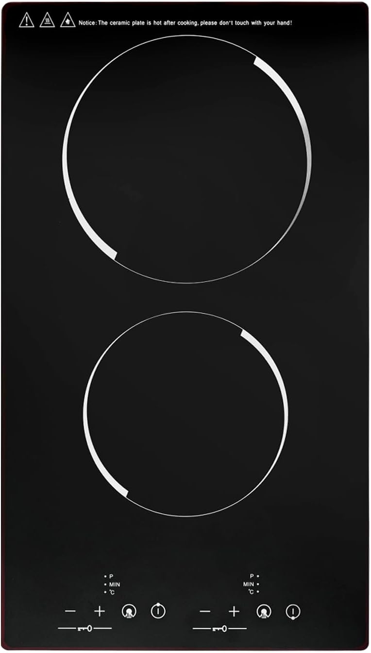 2 Burners Electric Cooktop with Timer and Safety Features