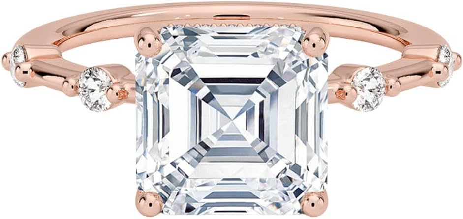 Stunning Moissanite Ring 3 Ct in Gold & Silver for Engagement
