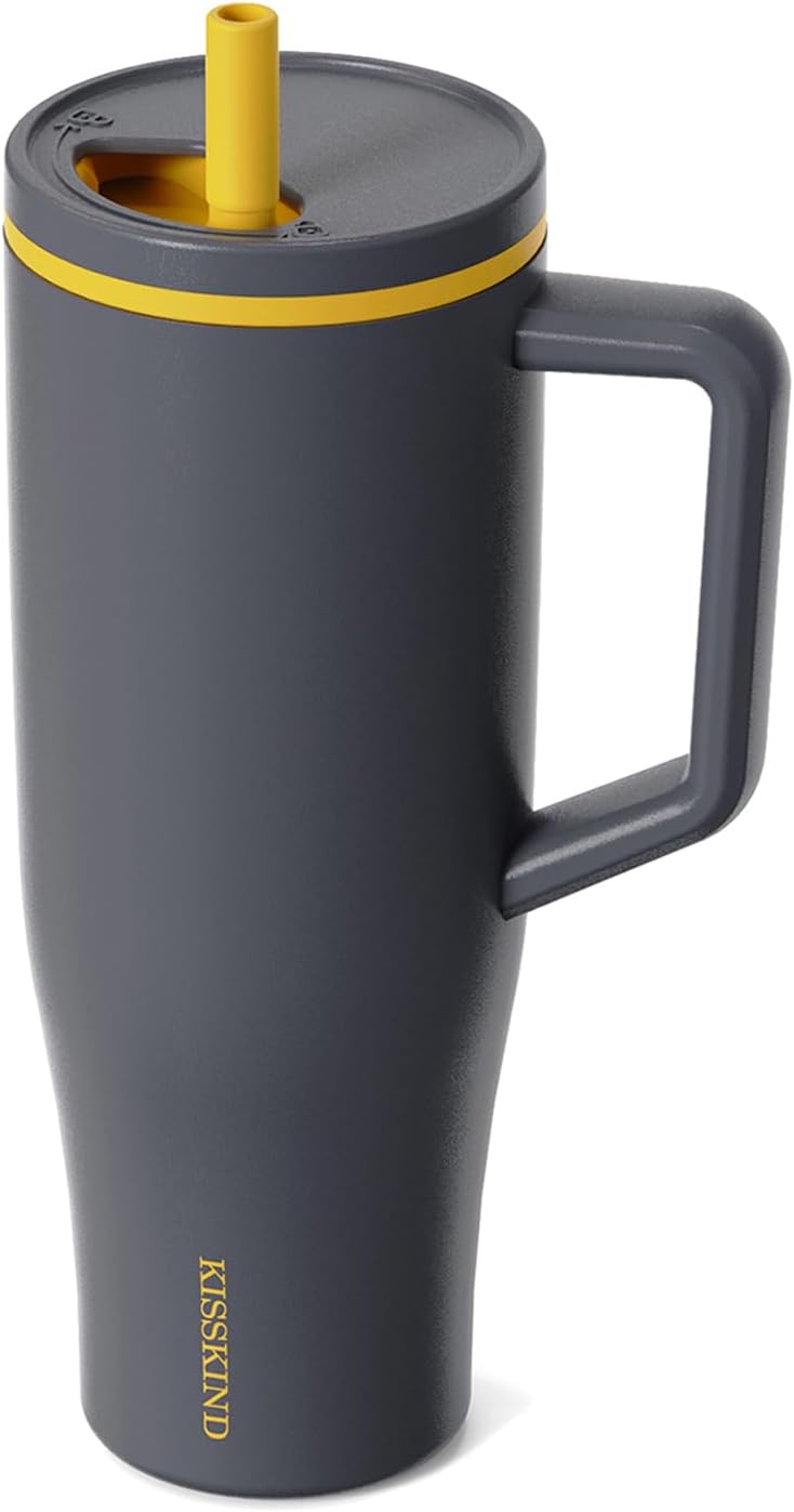 KISSKIND 40 oz Tumbler with Handle and Straw for Every Occasion