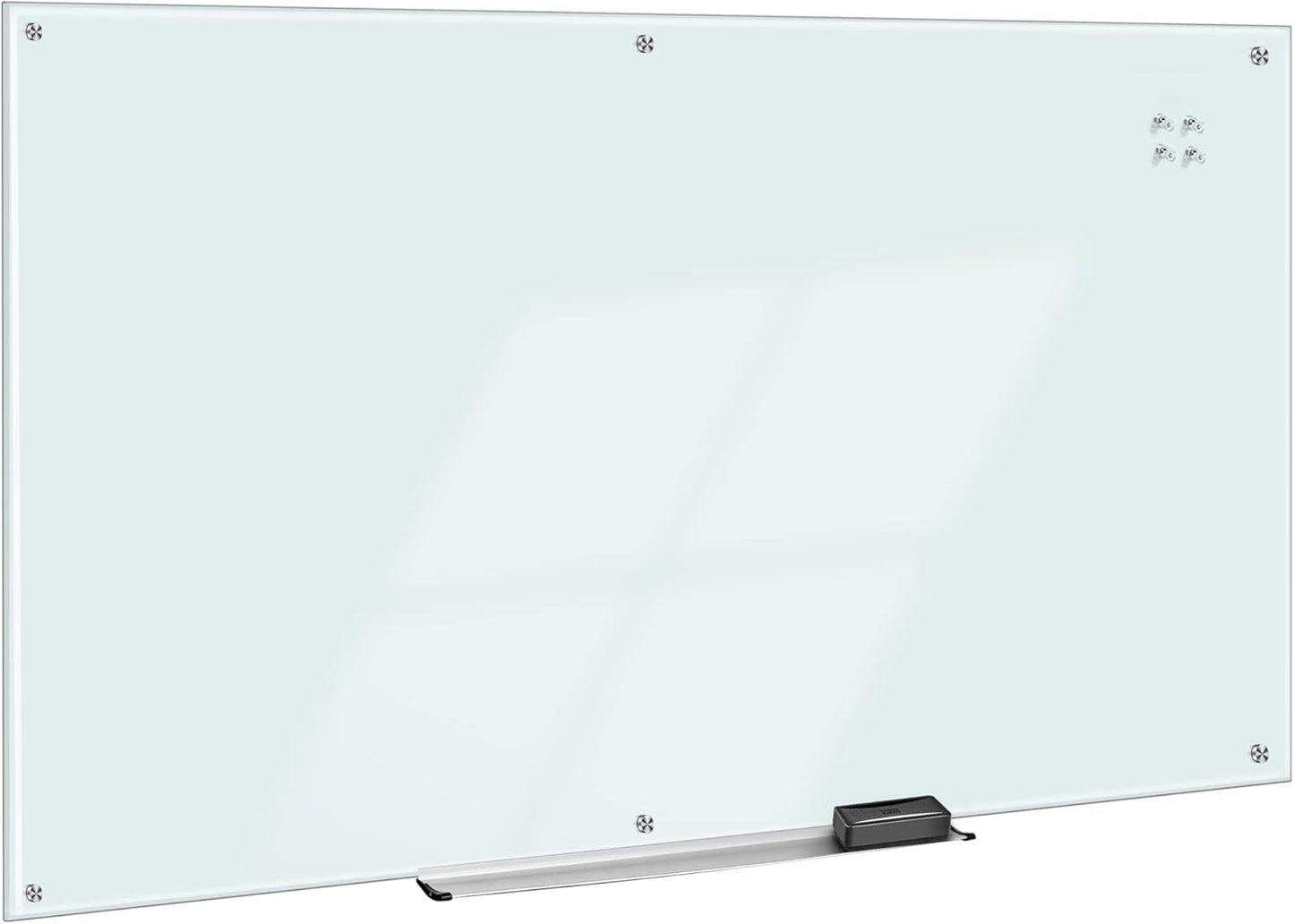 Magnetic Frameless Whiteboard - Durable Glass Dry-Erase Board