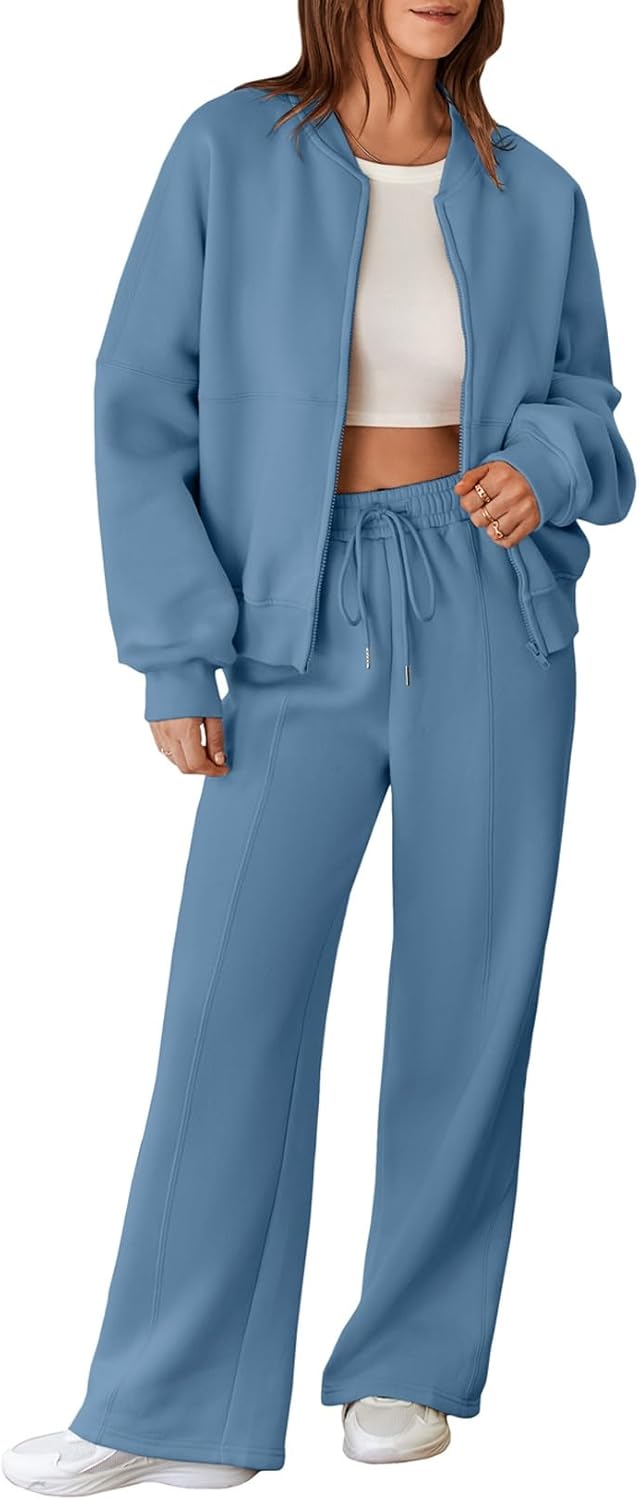 Oversized Fleece Sweatsuit for Women - 2 Piece Outfits Set