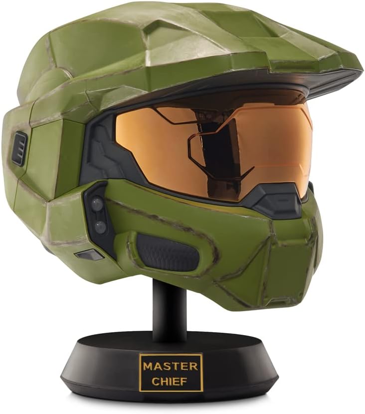 HALO Master Chief Deluxe Helmet - LED Lights - Battle Damaged - One Size Fits Most