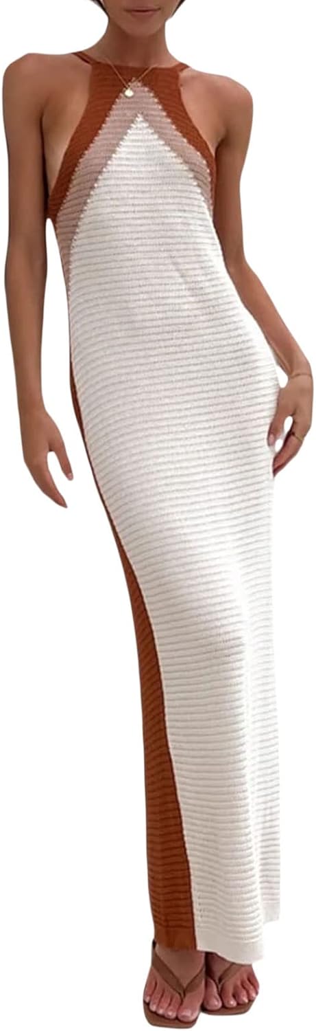 Bodycon Dresses for Women Summer Knit Hollow Out Sexy Night Out