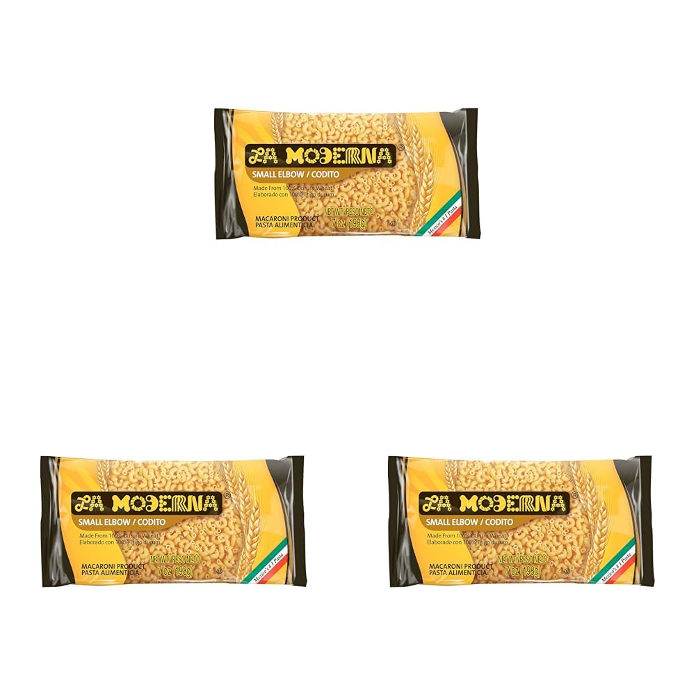 LA MODERNA Coditos Pasta Hecha con Semola de Trigo Durum 7 oz