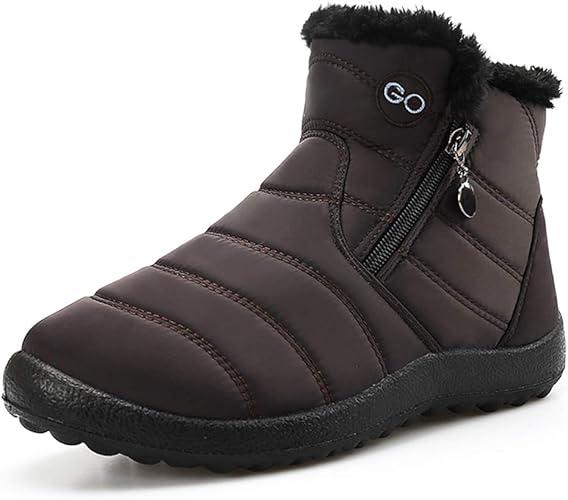 HARENCE Snow Boots for Women - Comfortable Warm Fur Lined