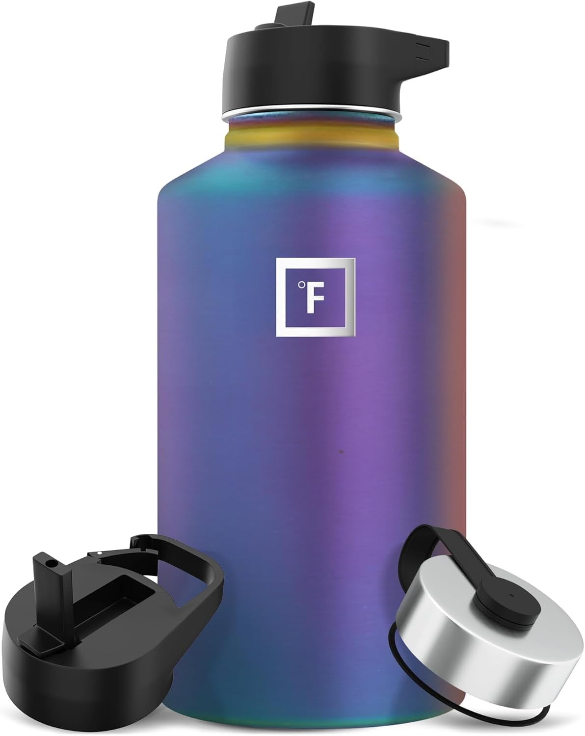 IRON FLASK 64 oz Camping Hydration Flask with 3 Lids