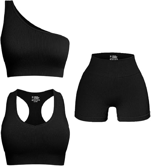 OQQ Women's 3 Piece Outfits Ribbed Seamless Active Set Review