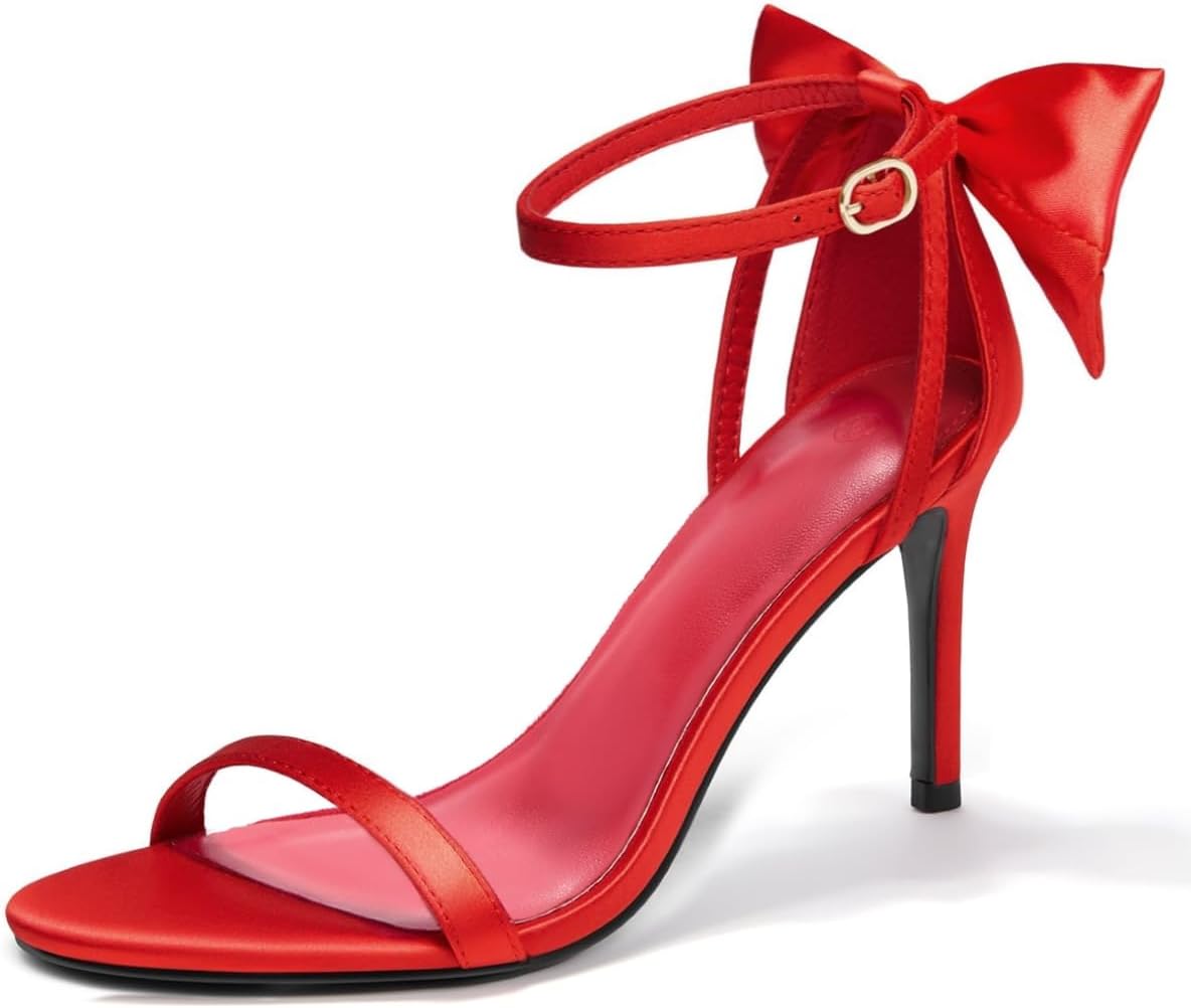 Coutgo Womens Ankle Strap High Heels Open Toe Stiletto Sandals
