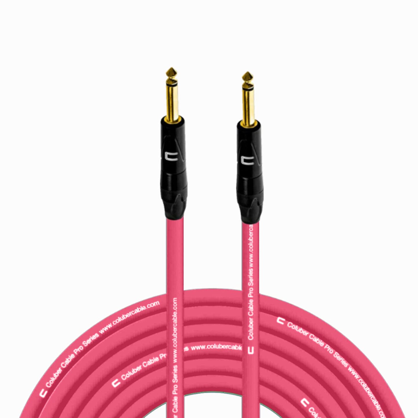 COLUBER CABLE 1/4in TS Male to 1/4in TS Male - 75 Feet Pink