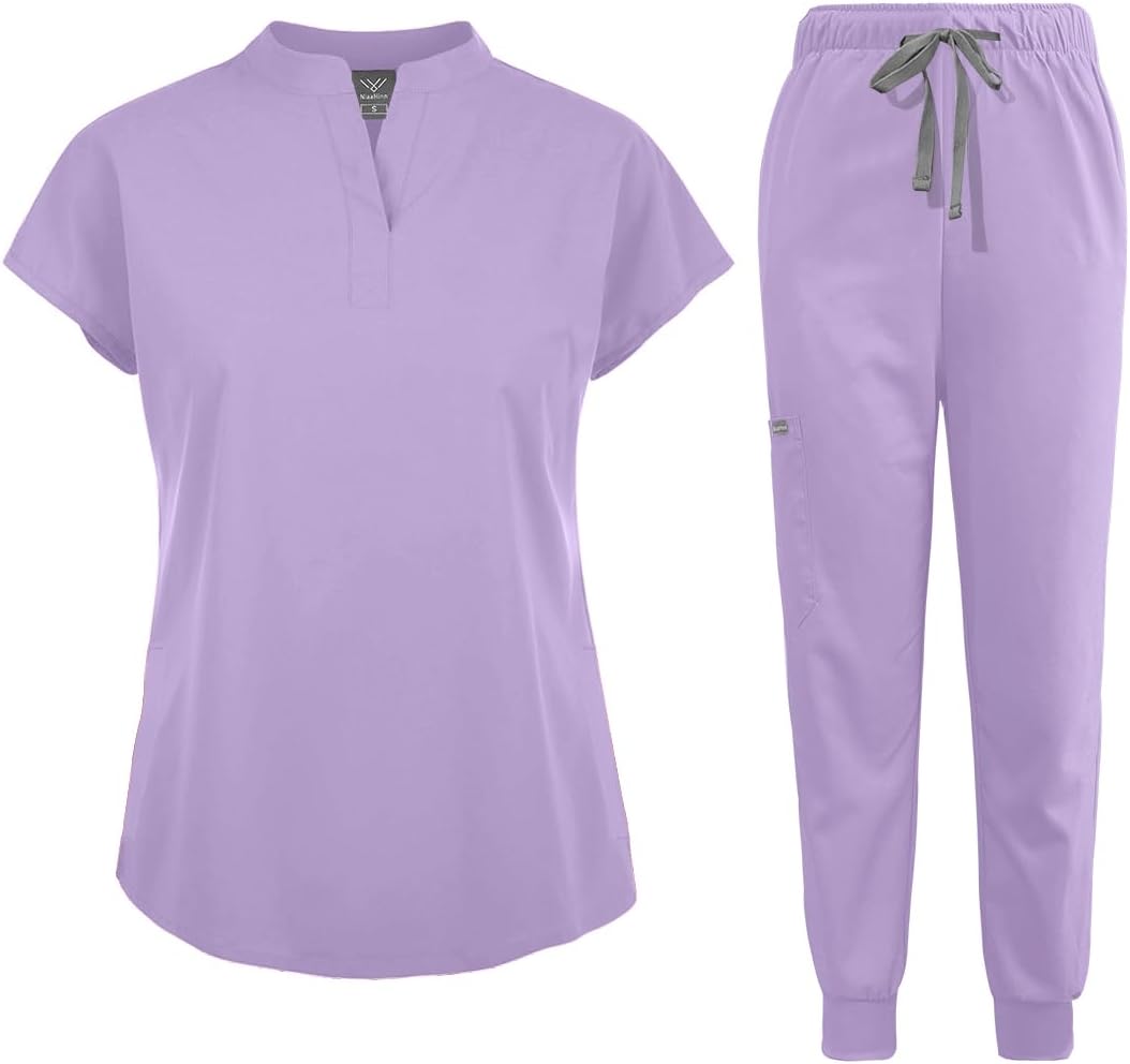 Niaahinn Scrubs Set for Women - Stylish Nurse Uniform Jogger Suit