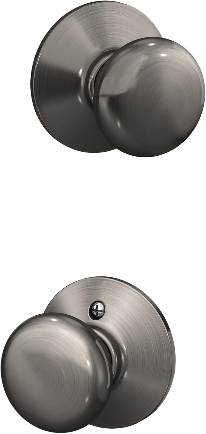 SCHLAGE F10PLY620 Plymouth Passage Knob in Antique Pewter Finish