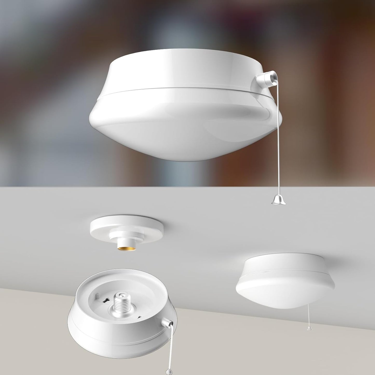 Lightdot 2 Pack 7 Modern LED Ceiling Light with Pull Chain