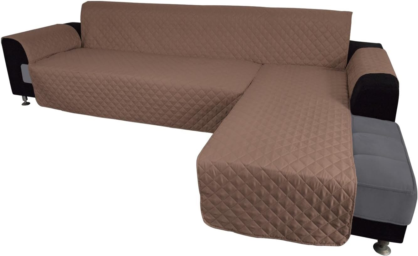 Easy-Going L Shape Sofa Cover for Pets and Kids - Large Brown