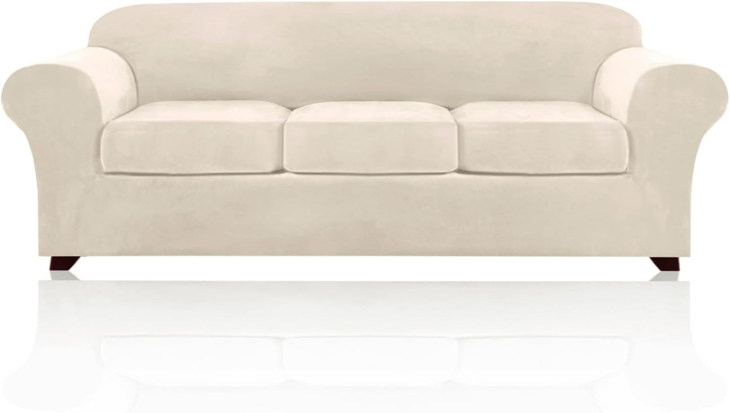PriceDeco Velvet XL Couch Cover for Oversized Sofa Protection