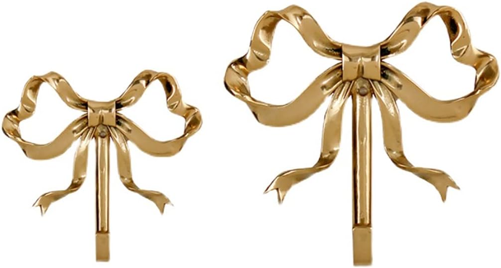 Stylish Gold Bow-Knot Wall Hooks - Set of 2
