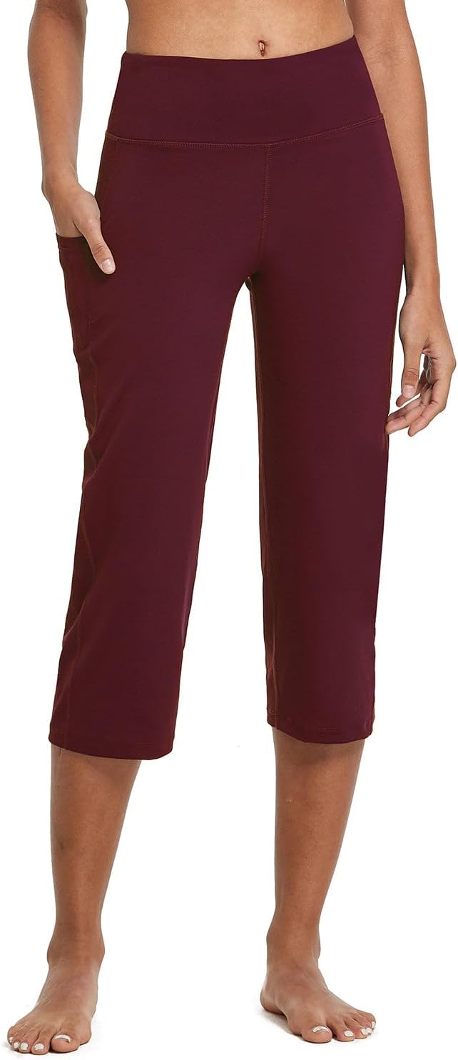 Baleaf Womens Yoga Capri Pants with Pockets for Summer Workouts