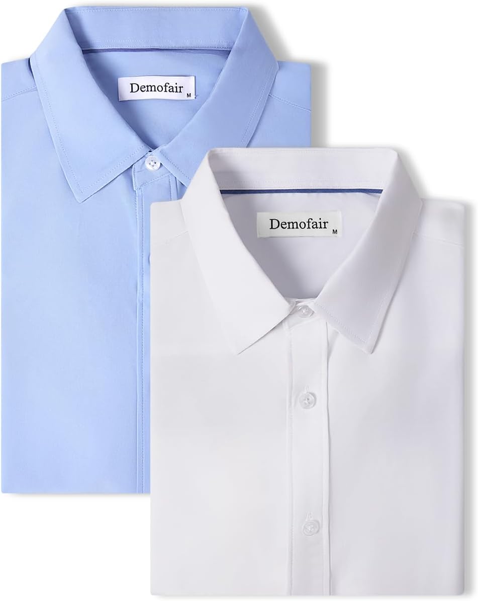 Men's Dress Shirts Solid Wrinkle-Free Long Sleeve Button Down