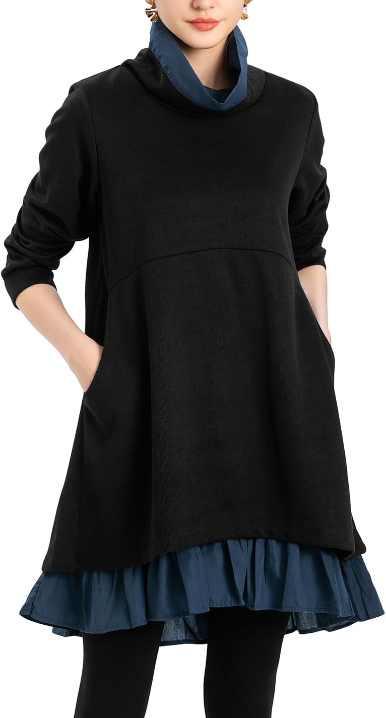 Minibee Women's Oversized Sweatshirt Dress with Pockets