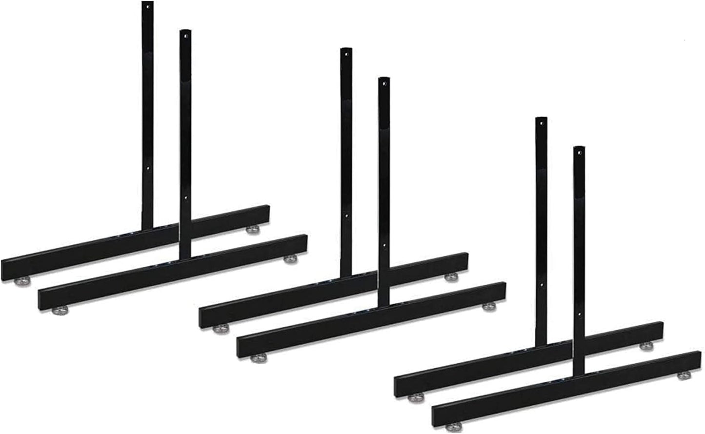 Black Gridwall T Base Rectangular Tube Set of 3 Pairs for Display