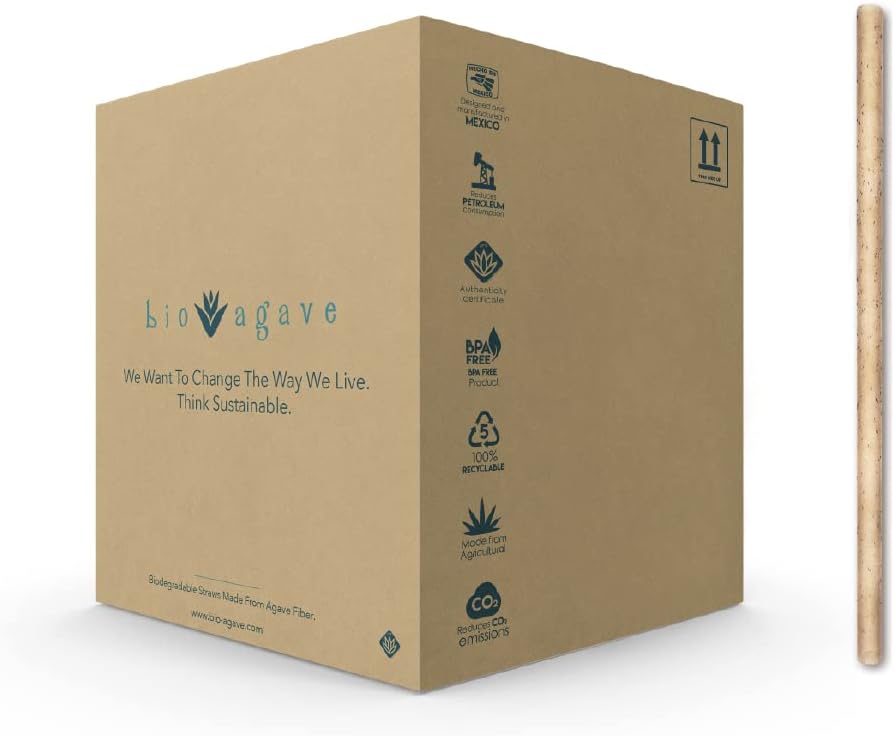 2400 Pcs Agave Fibers Eco-Friendly Reusable Drinking Straws