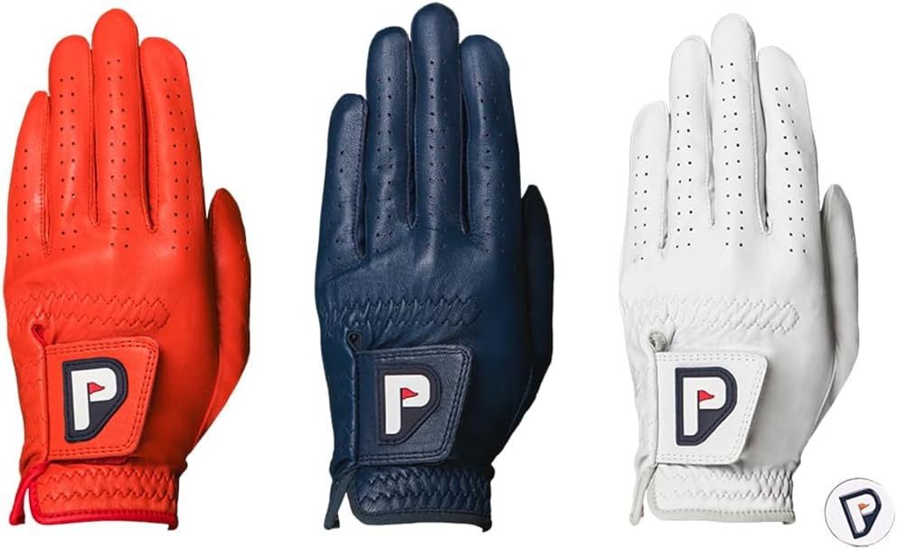 PUR3 Men's Cabretta Leather Golf Gloves - Ultra Soft 3 Pack