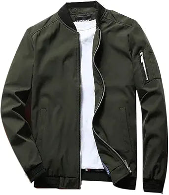 Lavnis Men's Flight Bomber Jacket Lightweight Windbreaker Coat