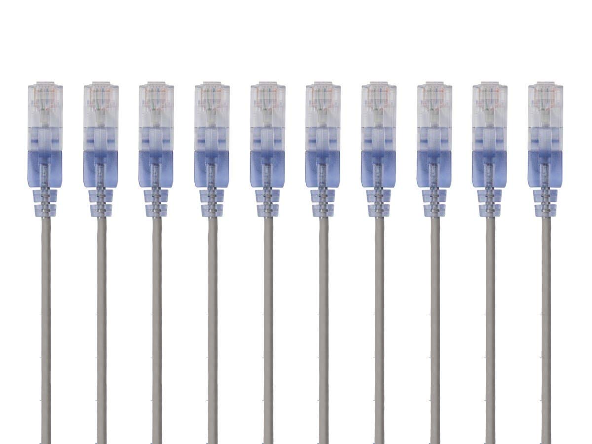Monoprice SlimRun Cat6A Ethernet Patch Cable - 14 Feet, 10-Pack
