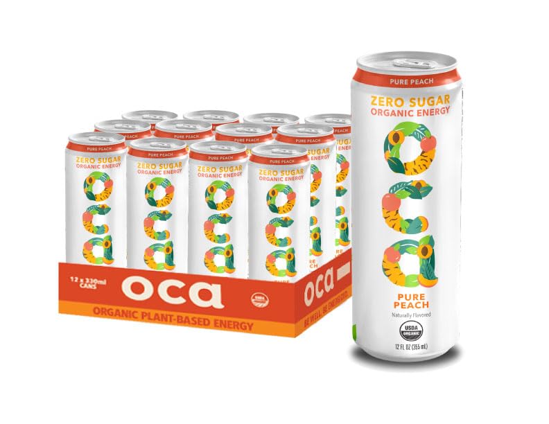 OCA ZERO Pure Peach Organic Energy Drink - Zero Sugar Refreshment