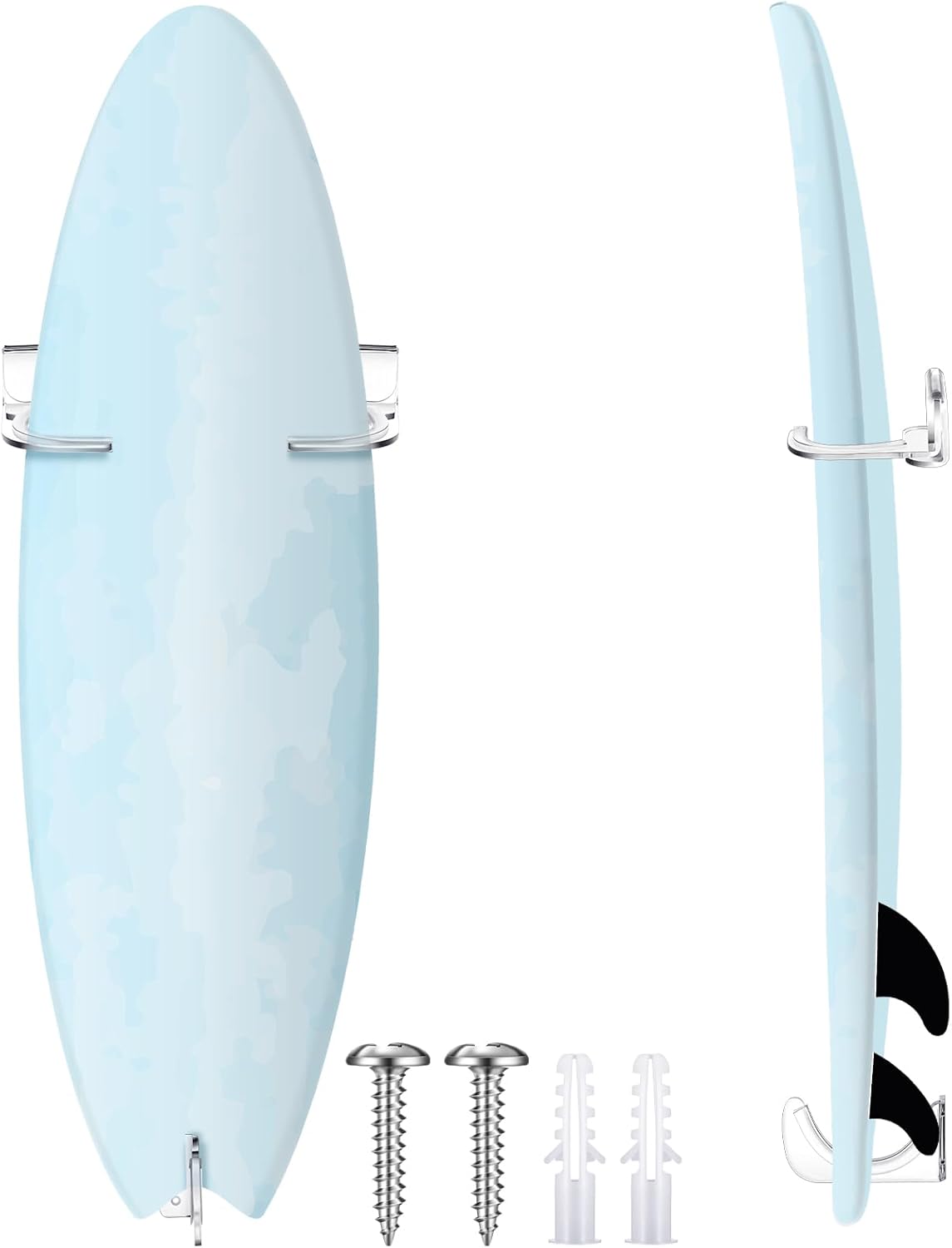 Clear Acrylic Surfboard Wall Mount: Space-Saving Storage