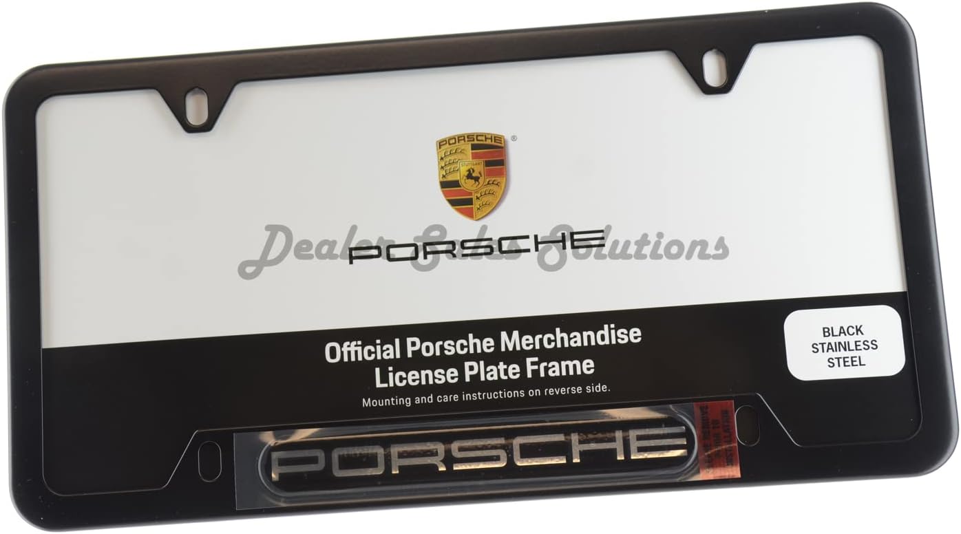 Porsche Genuine OEM Stainless Steel Nameplate License Frame
