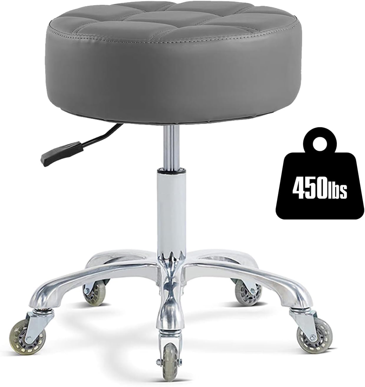 Rolling Stool with Wheels Adjustable Height for Comfort and Style