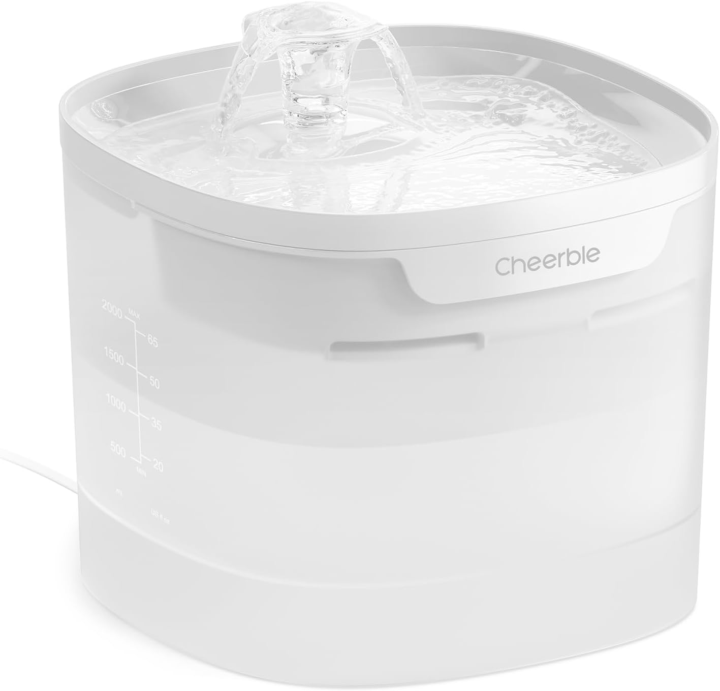 Cheerble Pumpless Cat Water Fountain for Continuous Fresh Water