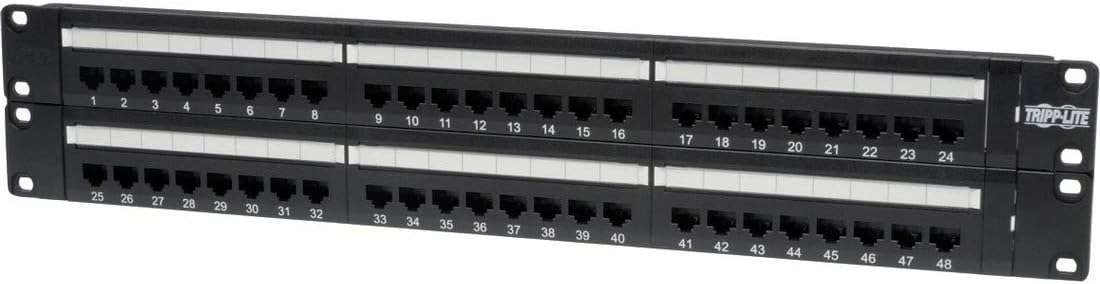 Tripp Lite 48-Port 2U Rackmount Cat6 Patch Panel for Ethernet