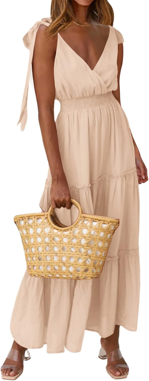 PRETTYGARDEN Women's Sleeveless Tiered Maxi Dress for Summer